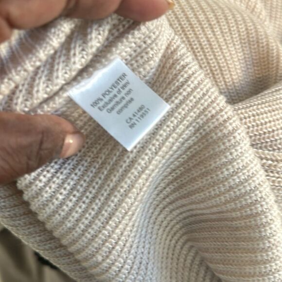 Gentle Fawn Beige Ribbed Crewneck Sweater L - Picture 5 of 5